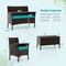 Costway 4 PCS Patio Furniture Set with Washable Cushions and Tempered Glass Coffee Table Beige/Black/Navy/Grey/Turquoise/Red/Blue/Orange